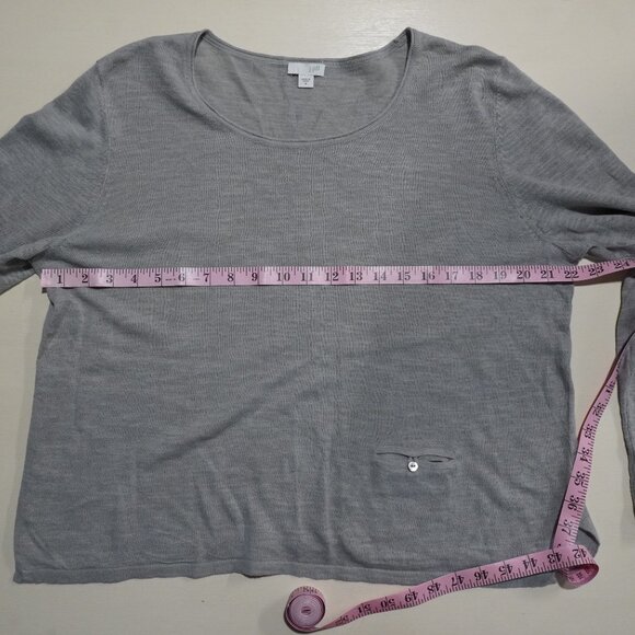 J. Jill Size Medium Grey Small Knit Light Weight Sweater - Picture 6 of 9